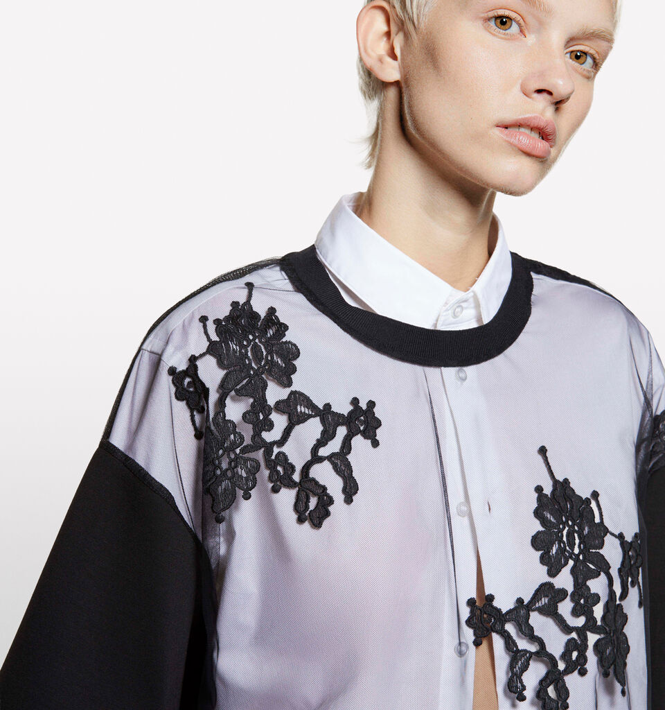 T-shirt nera in pizzo  - t-shirt a manica corta da donna - Nero | Sisley image number 4